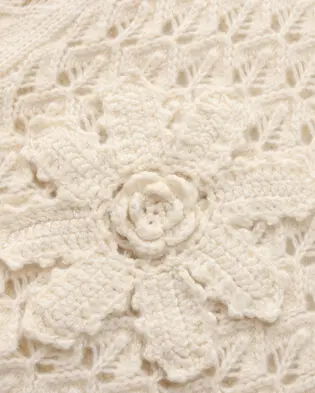 Crochet Knitted Cashmere Cardigan