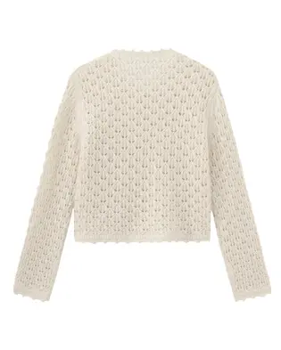 Crochet Knitted Cashmere Cardigan